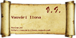 Vasvári Ilona névjegykártya